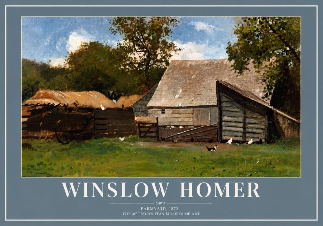 Winslow Homer Farmyard, 1872 No5 - Poszter