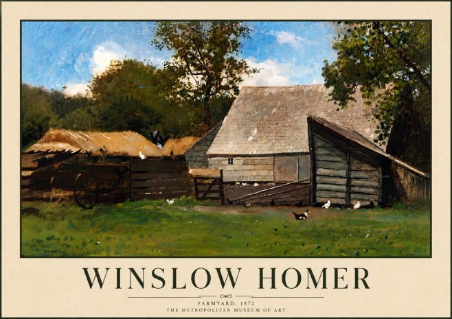 Winslow Homer Farmyard, 1872 No6 - Poszter