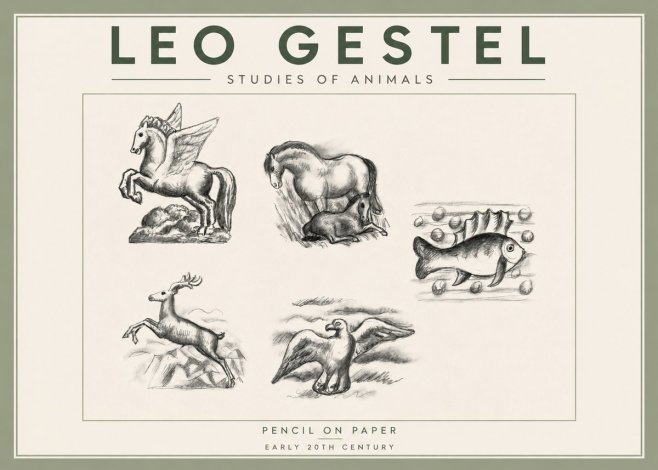 Leo Gestel Studies of Animals No3 - Poszter