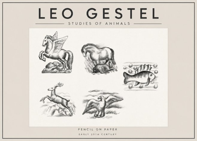 Leo Gestel Studies of Animals No4 - Poszter