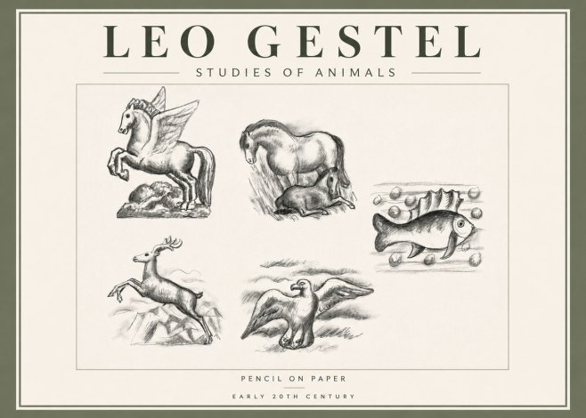Leo Gestel Studies of Animals No5 - Poszter