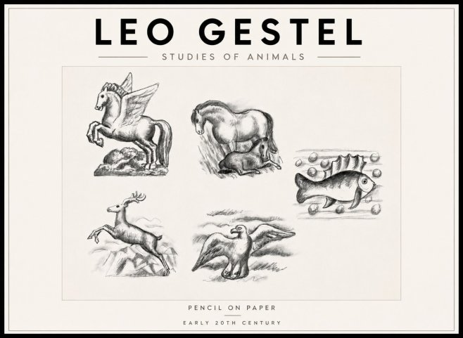 Leo Gestel Studies of Animals No6 - Poszter