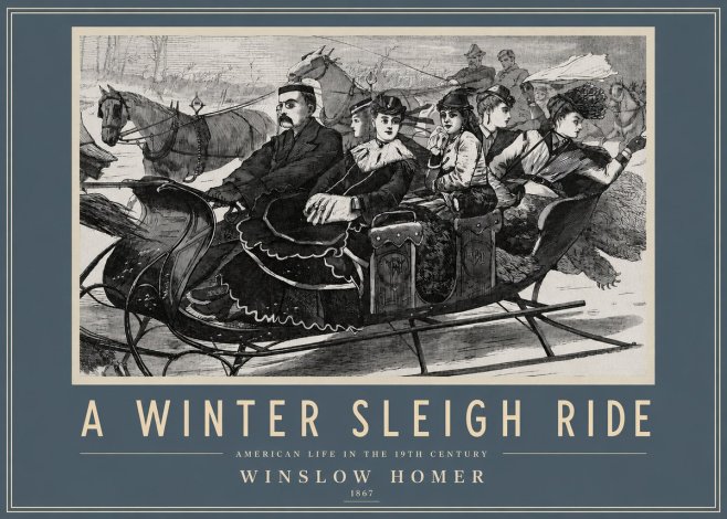 Winslow Homer A Winter Sleigh Ride - American Life in the 19Th Century No3 - Poszter