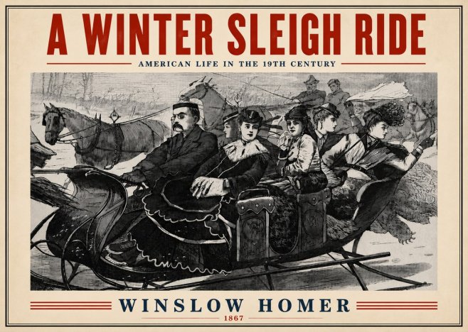 Winslow Homer A Winter Sleigh Ride - American Life in the 19Th Century No4 - Poszter
