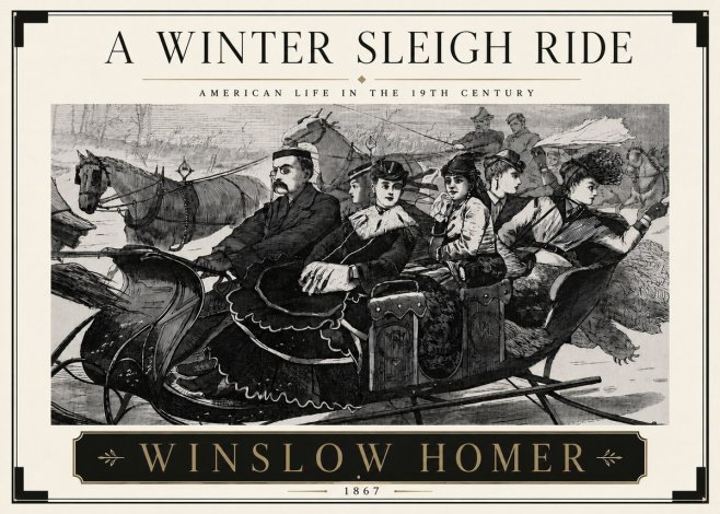 Winslow Homer A Winter Sleigh Ride - American Life in the 19Th Century No5 - Poszter