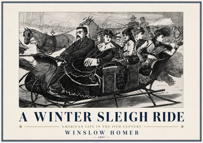 Winslow Homer A Winter Sleigh Ride - American Life in the 19Th Century No6 - Poszter