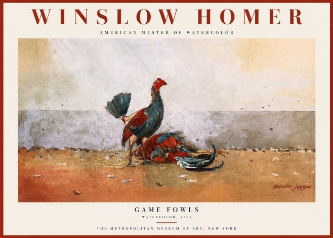 Winslow Homer Game Fowls No2 - Poszter