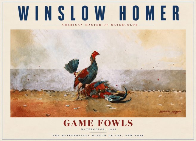 Winslow Homer Game Fowls No6 - Poszter
