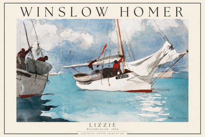 Winslow Homer Lizzie No3 - Poszter
