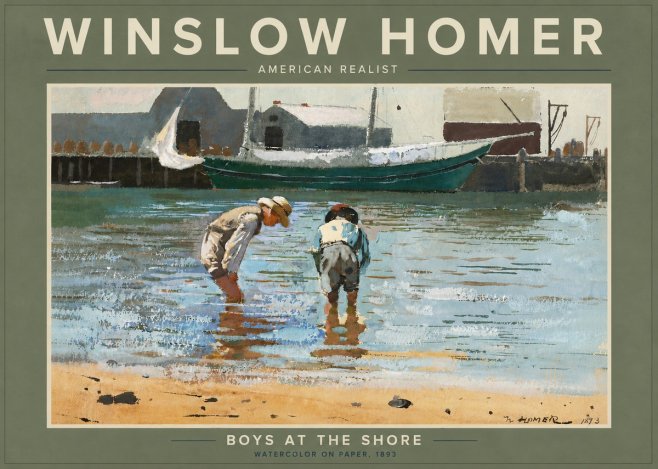 Winslow Homer Boys at the Shore No6 - Poszter
