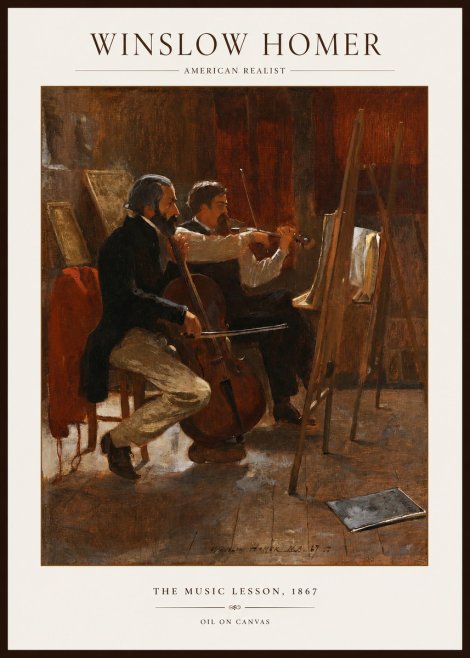 Winslow Homer The Music Lesson, 1867 No1 - Poszter