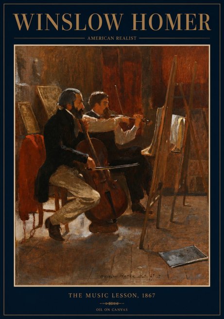 Winslow Homer The Music Lesson, 1867 No2 - Poszter