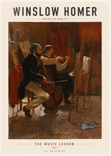 Winslow Homer The Music Lesson, 1867 No3 - Poszter