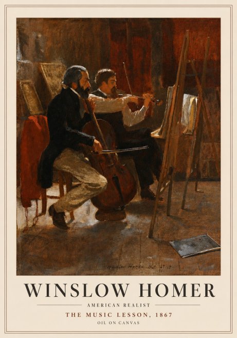 Winslow Homer The Music Lesson, 1867 No4 - Poszter