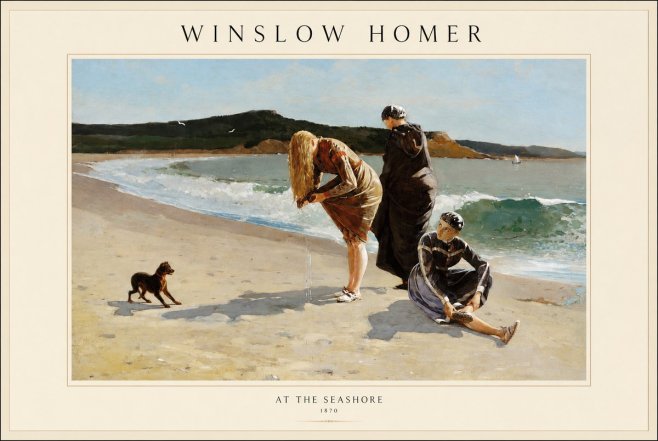 Winslow Homer At the Seashore No1 - Poszter