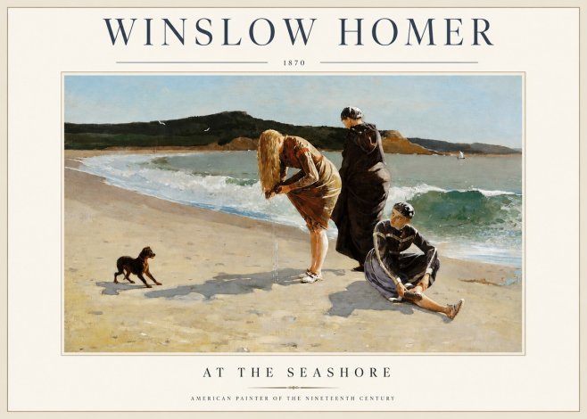Winslow Homer At the Seashore No2 - Poszter