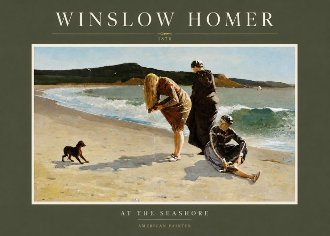 Winslow Homer At the Seashore No3 - Poszter