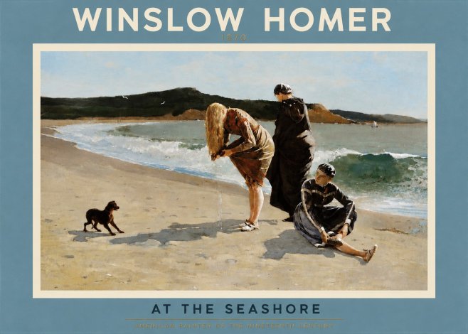 Winslow Homer At the Seashore No5 - Poszter