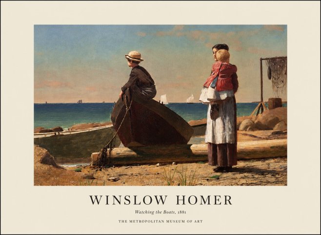 Winslow Homer Watching the Boats, 1881 No1 - Poszter