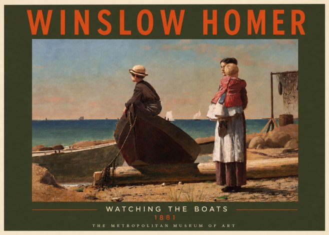 Winslow Homer Watching the Boats, 1881 No3 - Poszter