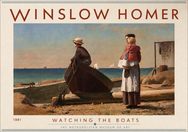 Winslow Homer Watching the Boats, 1881 No6 - Poszter