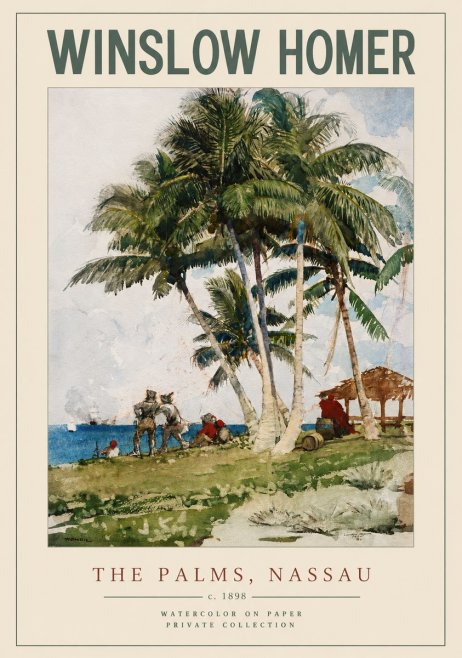 Winslow Homer The Palms, Nassau No2 - Poszter