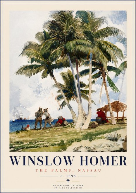 Winslow Homer The Palms, Nassau No4 - Poszter