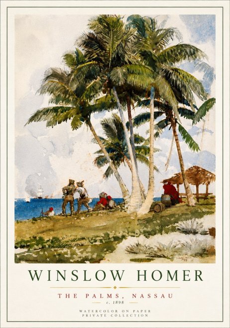 Winslow Homer The Palms, Nassau No5 - Poszter