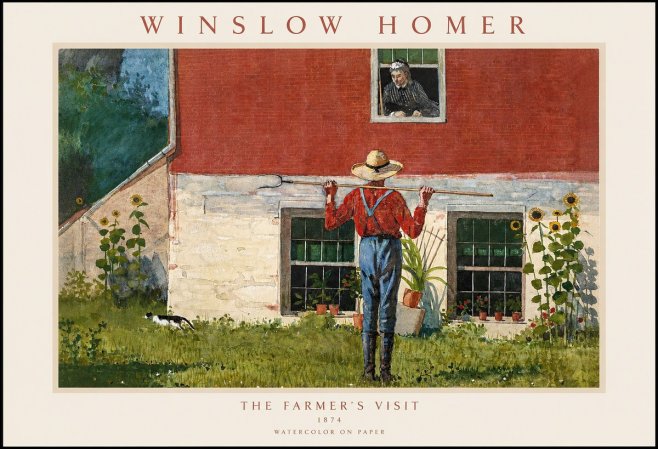 Winslow Homer Farmer with Hoe No2 - Poszter