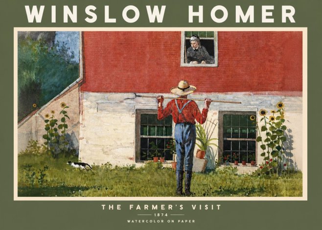 Winslow Homer Farmer with Hoe No3 - Poszter