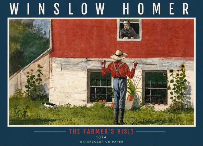 Winslow Homer Farmer with Hoe No6 - Poszter