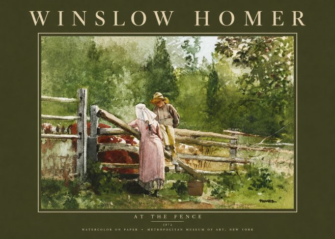 Winslow Homer At the Fence No4 - Poszter