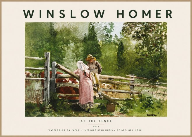 Winslow Homer At the Fence No5 - Poszter