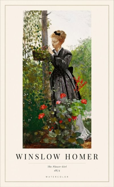 Winslow Homer The Flower Girl No1 - Poszter