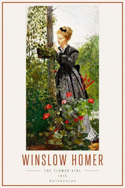 Winslow Homer The Flower Girl No3 - Poszter