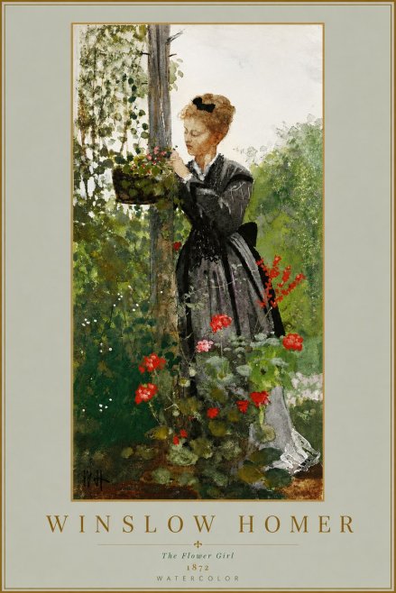 Winslow Homer The Flower Girl No5 - Poszter
