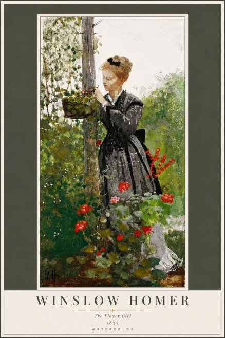 Winslow Homer The Flower Girl No6 - Poszter