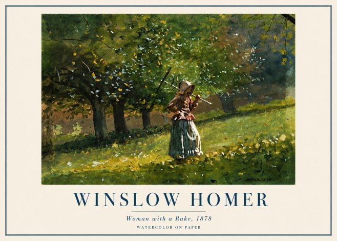 Winslow Homer Woman with a Rake, 1878 No3 - Poszter