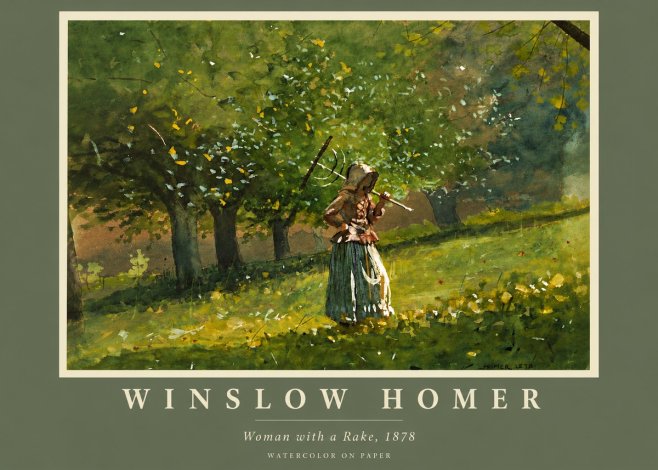 Winslow Homer Woman with a Rake, 1878 No5 - Poszter