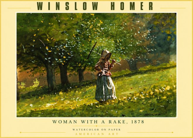 Winslow Homer Woman with a Rake, 1878 No6 - Poszter