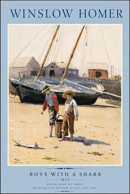 Winslow Homer Boys with a Shark No3 - Poszter