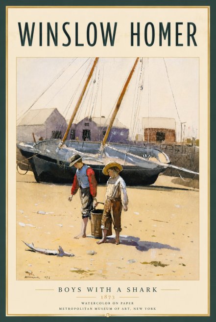 Winslow Homer Boys with a Shark No4 - Poszter