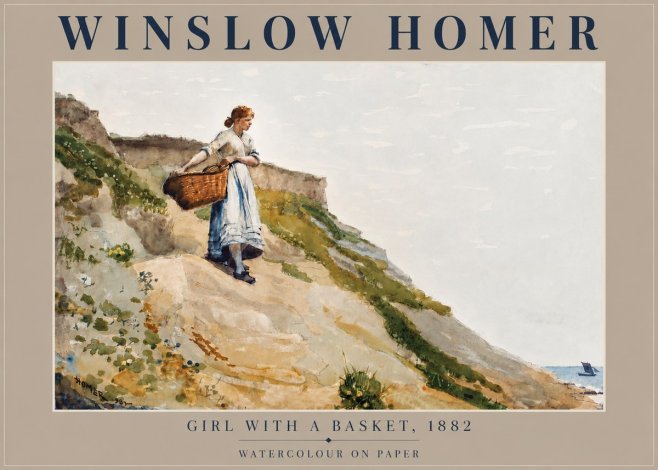 Winslow Homer A Coast Girl No6 - Poszter