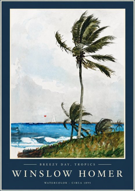 Winslow Homer Breezy Day, Tropics No2 - Poszter
