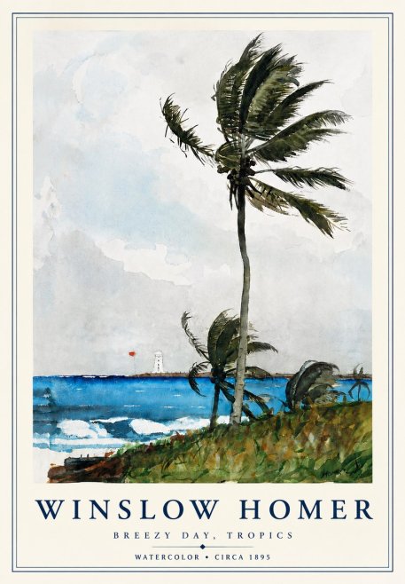 Winslow Homer Breezy Day, Tropics No4 - Poszter
