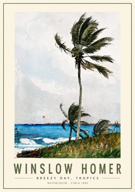 Winslow Homer Breezy Day, Tropics No5 - Poszter