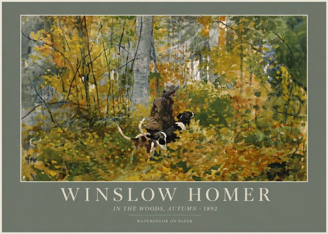 Winslow Homer In the Woods, Autumn No4 - Poszter