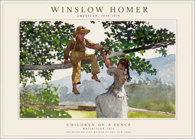 Winslow Homer Children on a Fence No1 - Poszter