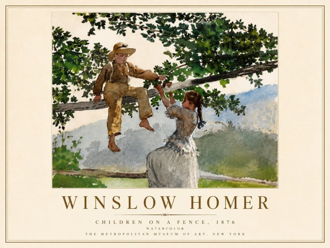 Winslow Homer Children on a Fence No5 - Poszter