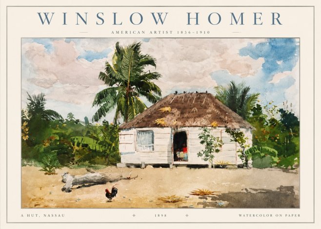 Winslow Homer A Hut, Nassau No2 - Poszter